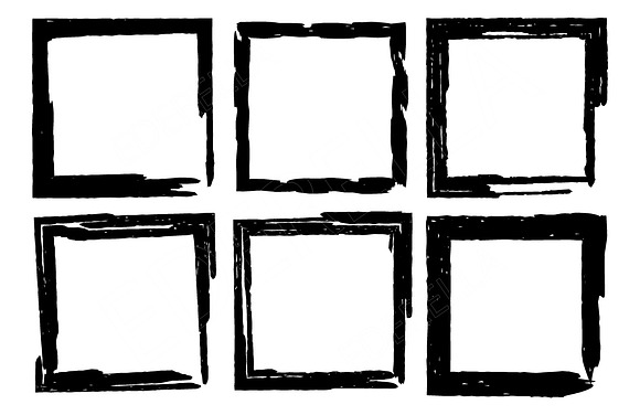 Set of grunge brushes and frames in Photoshop Brushes - product preview 6