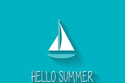 Yacht summer logo background vector