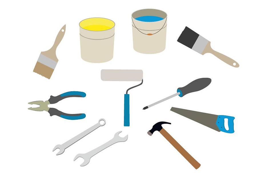 Building  tools clipart set