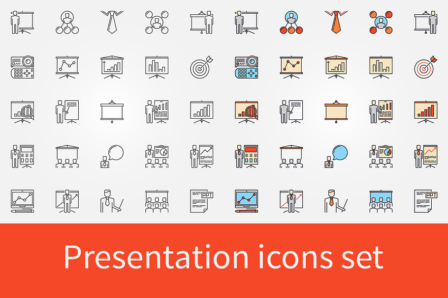 Presentation icons set