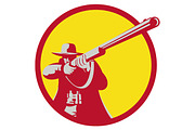 Hunter Aiming Shotgun Rifle Circle 