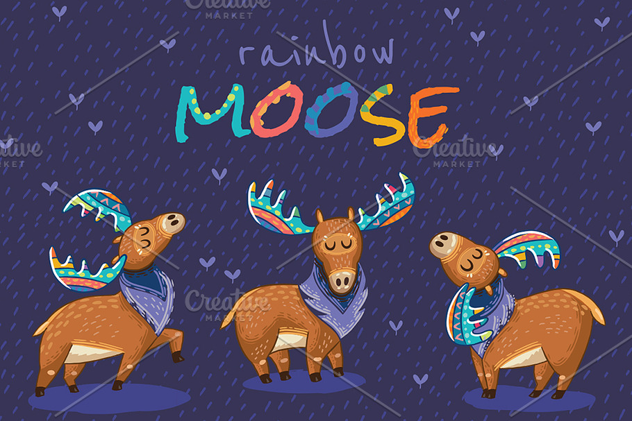 Rainbow Mooses in Illustrations - product preview 8