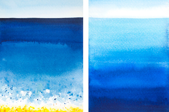 6 watercolor SEA backgrounds in Illustrations - product preview 2