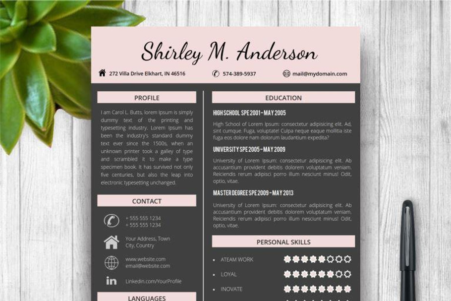 Dark Resume Template + Cover Letter in Letter Templates - product preview 8