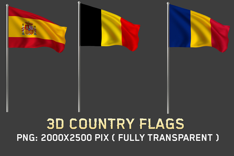 3D Country Flags