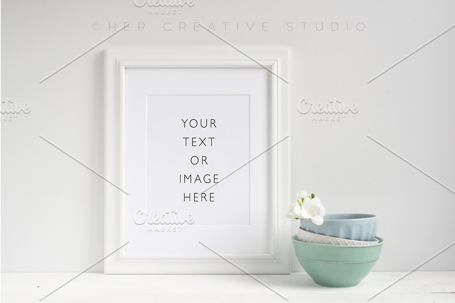 Product Mockup White Picture Frame