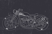 Retro motorcycle, motorbike 