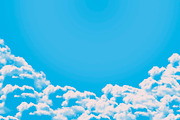 Sky and white clouds on blue background