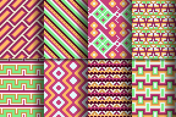 48 Aztec pixel seamless patterns in Patterns - product preview 1