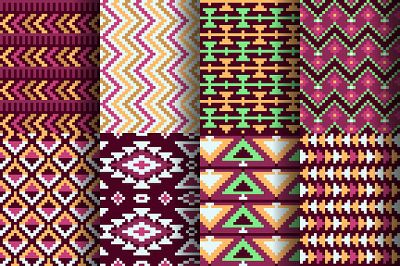 48 Aztec pixel seamless patterns in Patterns - product preview 5