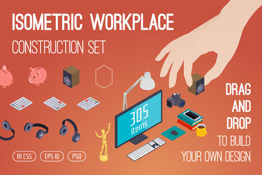 Isometric Workplace Construction Set