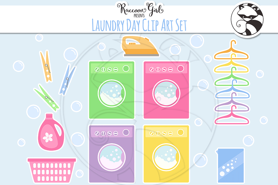 Laundry Day Clip Art Set in Illustrations - product preview 8