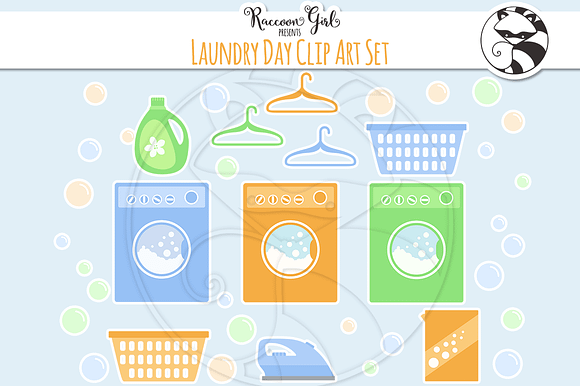 Laundry Day Clip Art Set in Illustrations - product preview 1