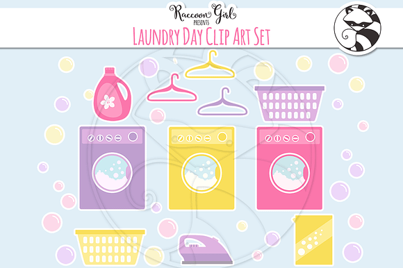 Laundry Day Clip Art Set in Illustrations - product preview 2