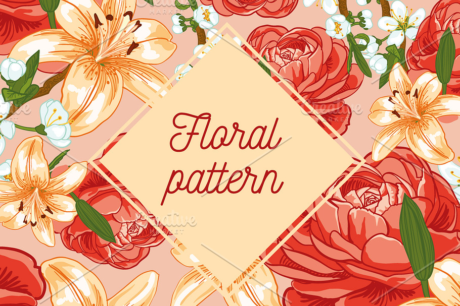 Floral pattern and card in Patterns - product preview 8