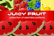 Juicy fruit seamless patterns