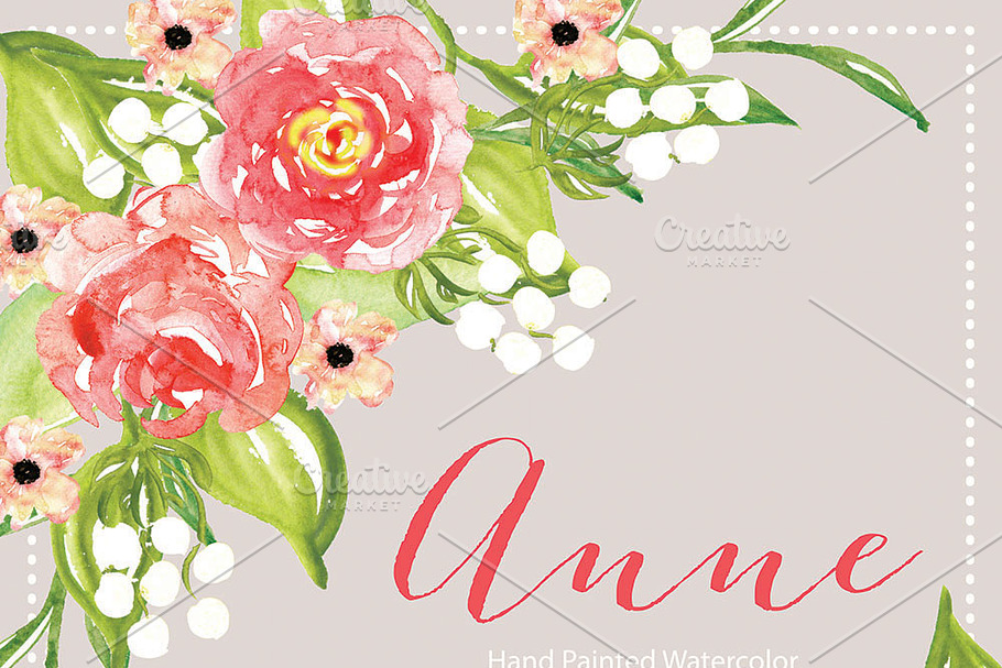 Watercolor Rose clipart in Illustrations - product preview 8