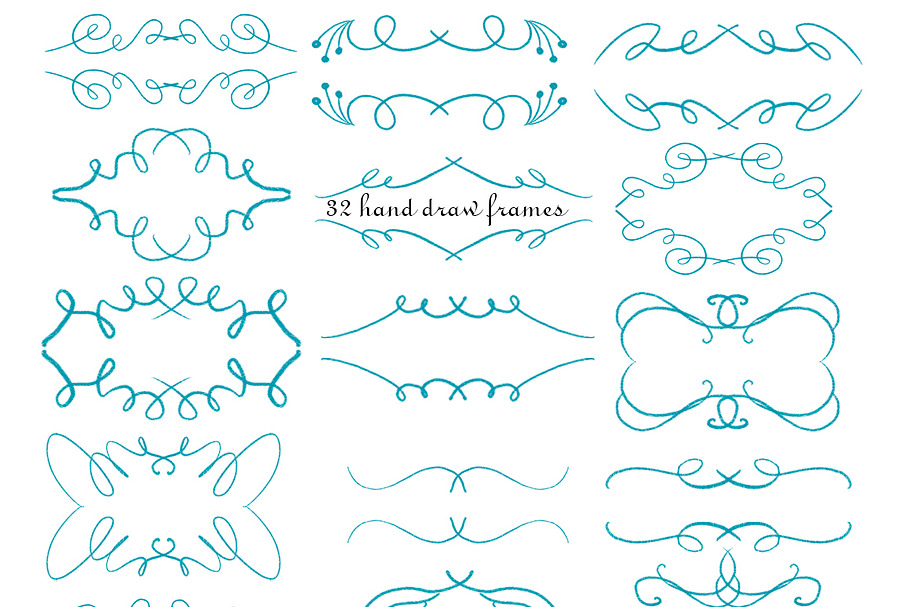 32 hand draw frames in Objects - product preview 8