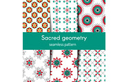 Sacred geometry seamless pattern set