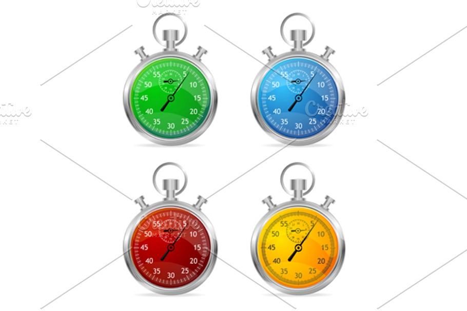 Stopwatch Set Vector  in Objects - product preview 8