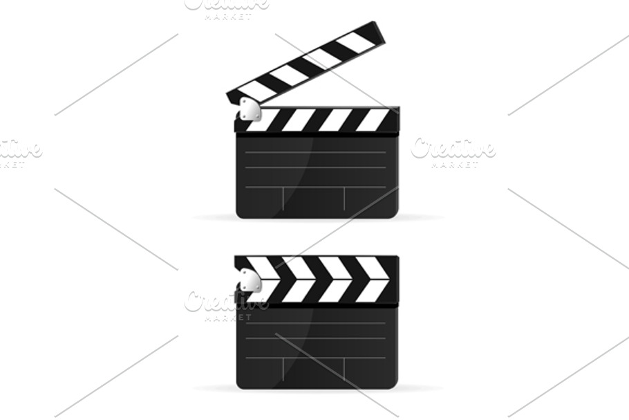 Movie Clapper Board Set . Vector in Objects - product preview 8