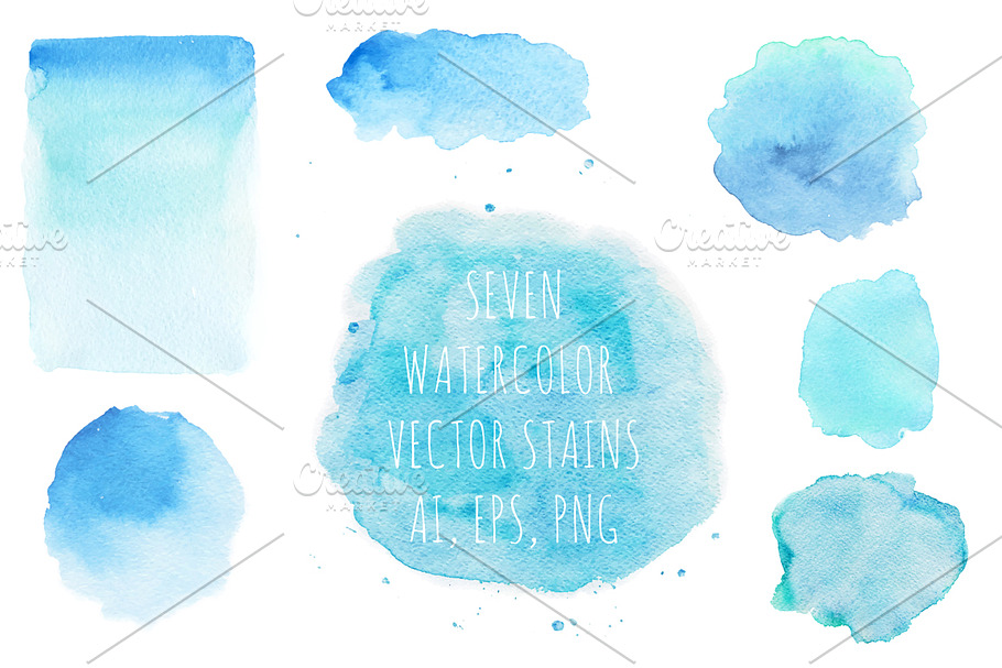Blue Watercolor Vector Backgrounds