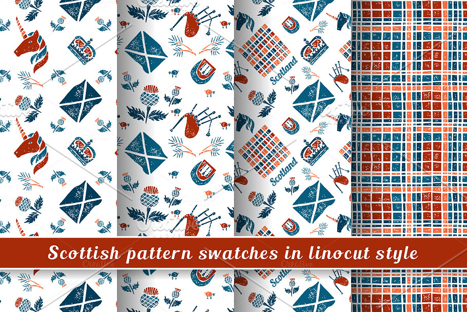 Scottish Linocut Patterns
