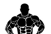vector illustration of bodybuilding