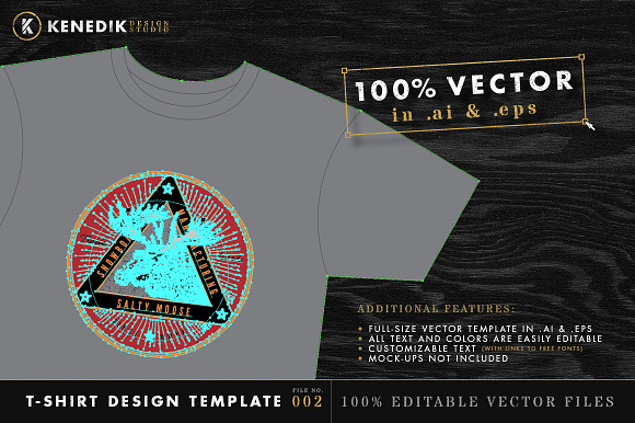T-Shirt Design Template 002 in Objects - product preview 3