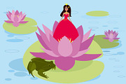 Illustration of Princess with frog
