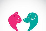 Vector image of an dog and cat
