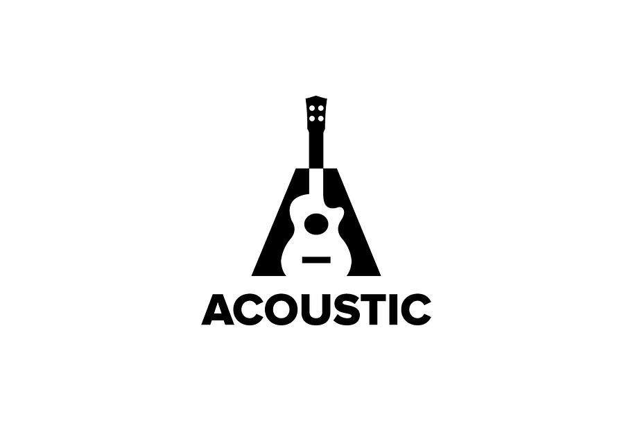 Acoustic Guitar in Logo Templates - product preview 8