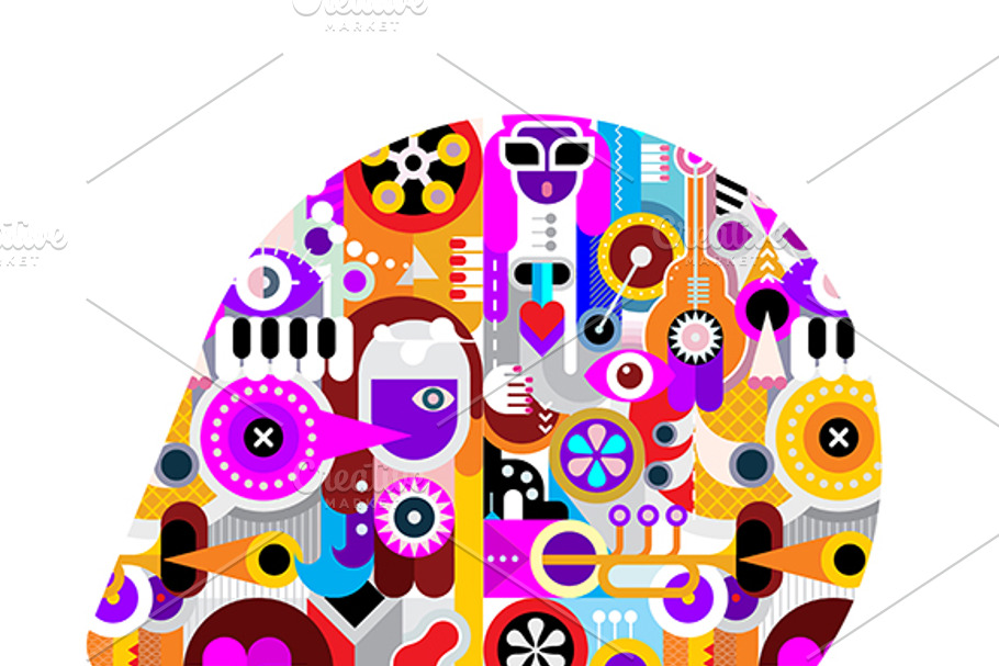 Abstract Art Head in Illustrations - product preview 8