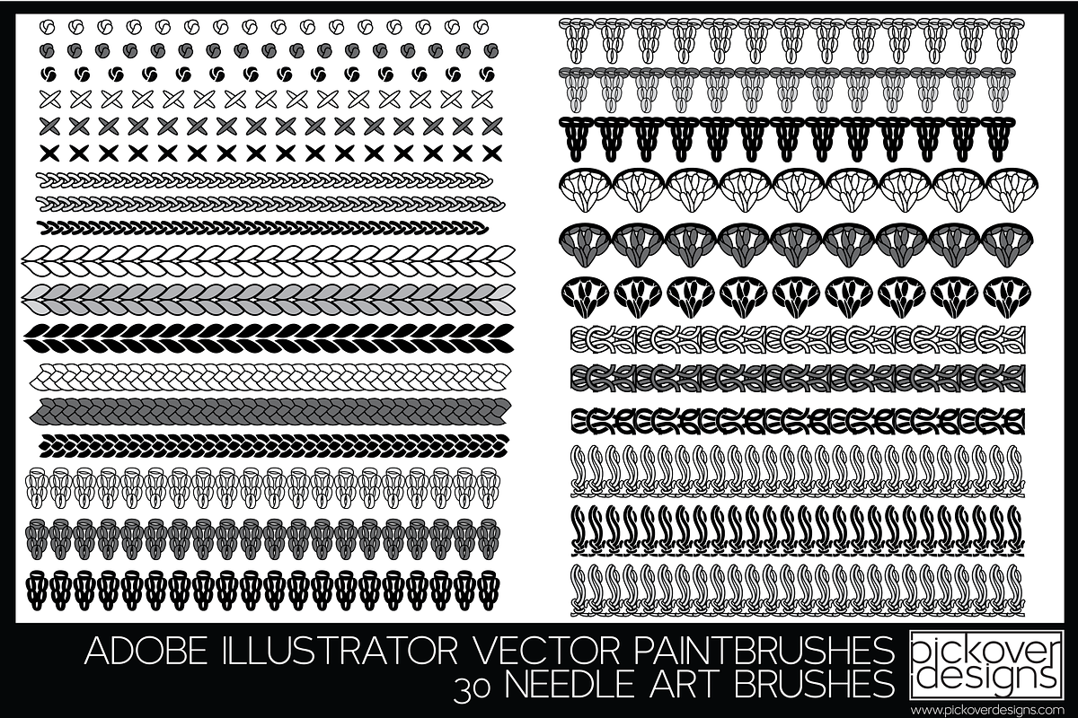 30 Needle Art Brushes - Illustrator in Photoshop Brushes - product preview 8