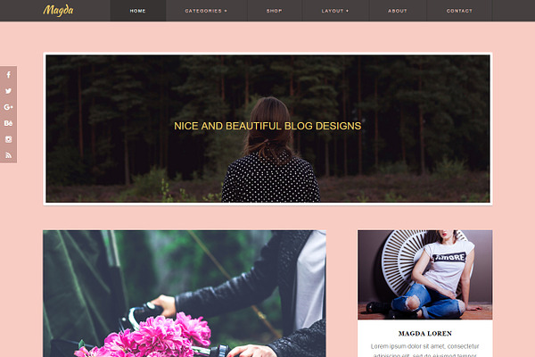 Wordpress Theme Feminine Blog Pink
