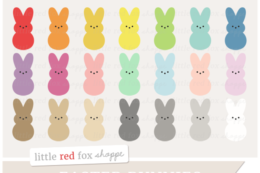 Marshmallow Bunny Clipart in Illustrations - product preview 8
