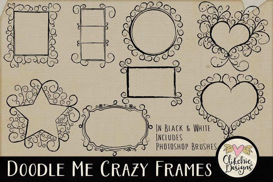 Doodle Me Crazy Frames & Brushes in Objects - product preview 8