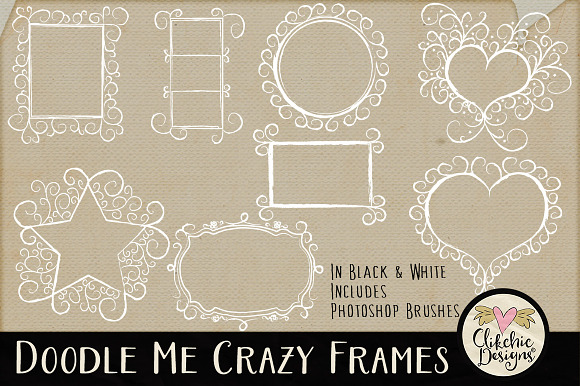 Doodle Me Crazy Frames & Brushes in Objects - product preview 1