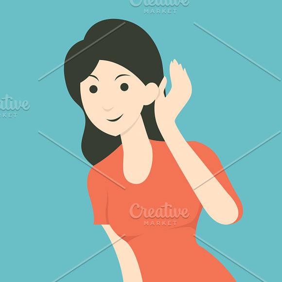 Woman in 6 gestures in Illustrations - product preview 2