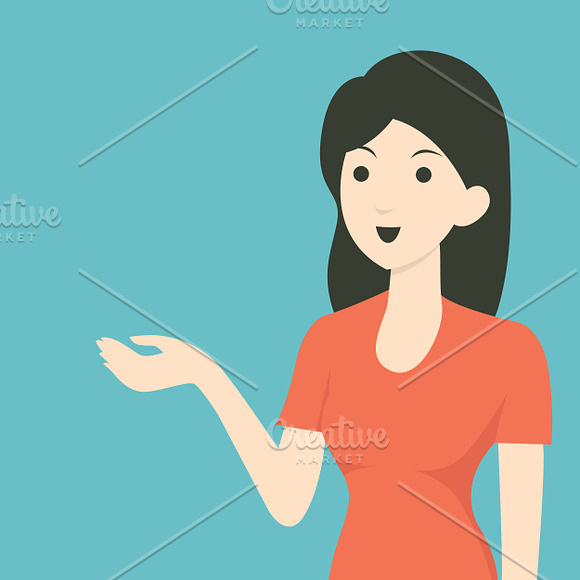 Woman in 6 gestures in Illustrations - product preview 4