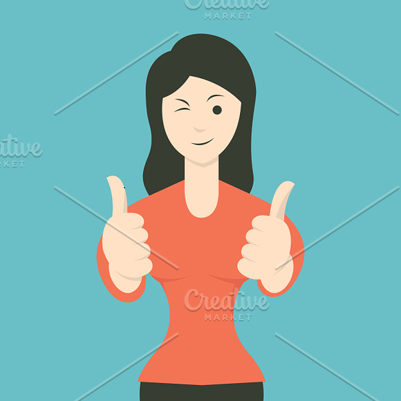 Woman in 6 gestures in Illustrations - product preview 6