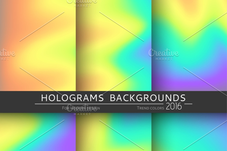 Set 6 holographic backgrounds in Textures - product preview 8