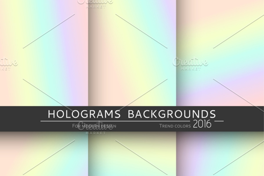 Set 6 holographic backgrounds in Textures - product preview 8