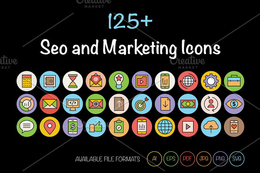 125+ SEO and Marketing Icons 
