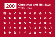 200 Christmas Vector Icons 