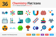 36 Chemistry Flat Icons