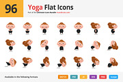 96 Yoga Flat Icons