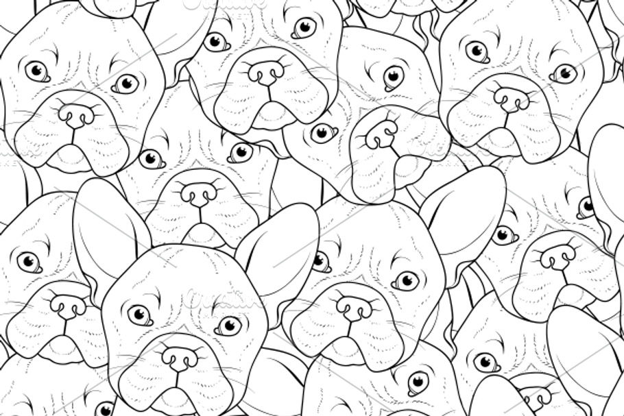 Seamless background with bulldog in Patterns - product preview 8