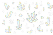 Set 18 isolated fashion crystals