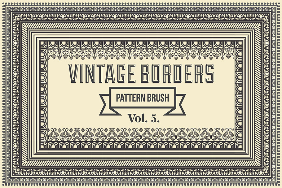 Vintage Borders Pattern Brushes 5 in Photoshop Brushes - product preview 8